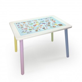 Детский стол с накладкой Алфавит (Белый/Цветной) в Агрызе - agryz.mebel-74.com | фото