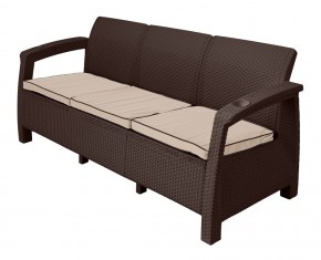 Диван Yalta Premium Sofa 3 Set (Ялта) шоколадный (+подушки под спину) в Агрызе - agryz.mebel-74.com | фото