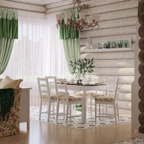 Комлект Вествик обеденный стол и четыре стула, массив сосны, цвет белый в Агрызе - agryz.mebel-74.com | фото