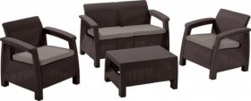 Комплект мебели Корфу сет (Corfu set) коричневый - серо-бежевый * в Агрызе - agryz.mebel-74.com | фото
