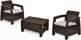 Комплект мебели Корфу Уикенд (Corfu Weekend) коричневый - серо-бежевый * в Агрызе - agryz.mebel-74.com | фото
