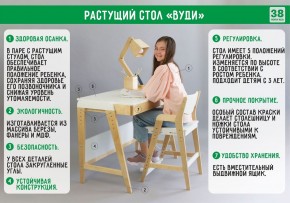 Комплект растущий стол и стул с чехлом 38 попугаев «Вуди» (Белый, Белый, Клетка) в Агрызе - agryz.mebel-74.com | фото
