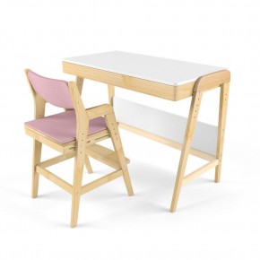 Комплект растущий стол и стул с чехлом 38 попугаев «Вуди» (Белый, Береза, Розовый) в Агрызе - agryz.mebel-74.com | фото