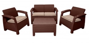 Комплект уличной мебели Yalta Premium Terrace Set (Ялта) шоколадый (+подушки под спину) в Агрызе - agryz.mebel-74.com | фото