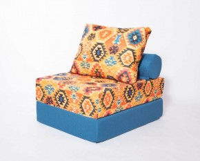 Кресло-кровать-пуф бескаркасное Прайм (мехико желтый-морская волна) в Агрызе - agryz.mebel-74.com | фото