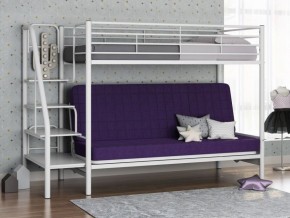 Кровать двухъярусная с диваном "Мадлен-3" (Белый/Фиолетовы) в Агрызе - agryz.mebel-74.com | фото