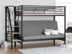 Кровать двухъярусная с диваном "Мадлен-3" (Черный/Серый) в Агрызе - agryz.mebel-74.com | фото