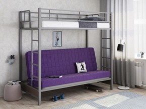 Кровать двухъярусная с диваном "Мадлен" (Серый/Фиолетовый) в Агрызе - agryz.mebel-74.com | фото