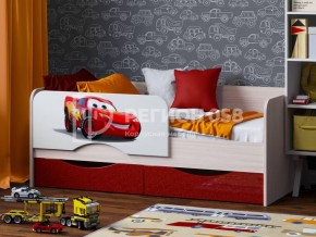 Кровать Юниор-12 с фотопеч. "Тачки" в Агрызе - agryz.mebel-74.com | фото