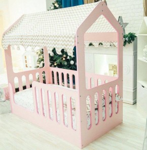 Кровать-домик без ящика 800*1600 (Розовый) в Агрызе - agryz.mebel-74.com | фото