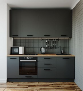 Кухонный гарнитур Антрацит 2200 (Стол. 26мм) в Агрызе - agryz.mebel-74.com | фото