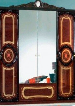 Шкаф 4-х дверный с зеркалами (01.144) Роза (могано) в Агрызе - agryz.mebel-74.com | фото