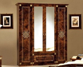 Шкаф 4-х дверный с зеркалами (02.144) Рома (орех) в Агрызе - agryz.mebel-74.com | фото