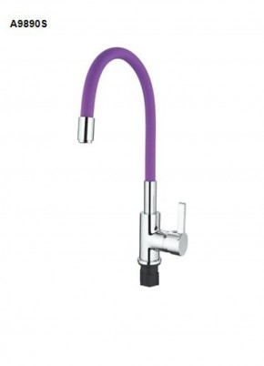 Смеситель для кухни с силиконовым изливом A9890S (Фиолетовый) в Агрызе - agryz.mebel-74.com | фото