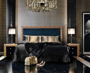 Спальный гарнитур Тиффани Premium черная/золото в Агрызе - agryz.mebel-74.com | фото